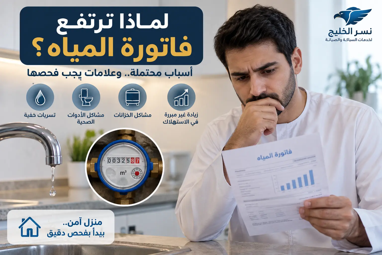 أسباب ارتفاع فاتورة المياه